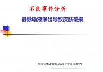 不良事件分析，静脉输液渗出导致皮肤破损PPT