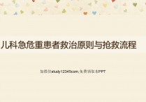 儿科急危重患者救治原则与抢救流程PPT